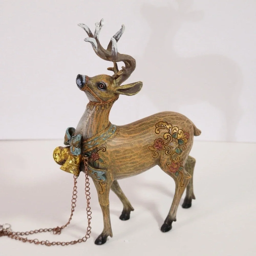 Roman Inc. Christmas Winter Wonderland Scene Santa Sleigh & Reindeer 2007‎